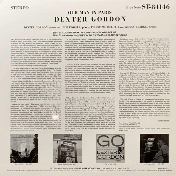 Dexter Gordon : Our Man In Paris (LP, Album, Ltd, RE, Gat)